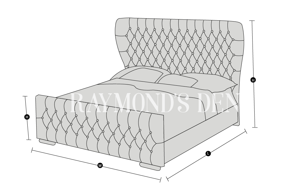 Raymond's Den Bed Technical Drawing Rome Range